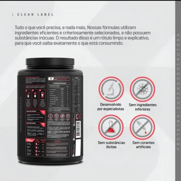 Whey Protein Concentrado 900g Chocolate Branco Dux Nutrition - Imagem 4
