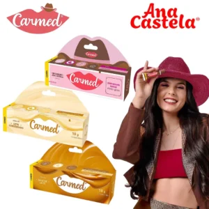 Hidratante Labial Carmed Crystal Pink Rose Gold Dentadura Beijo Banana Beijinho Rosa Glitter